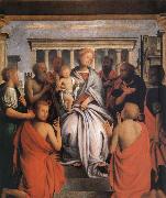 Bartolomeo Suardi The Madonna and the Nino with eight holy Spain oil painting artist